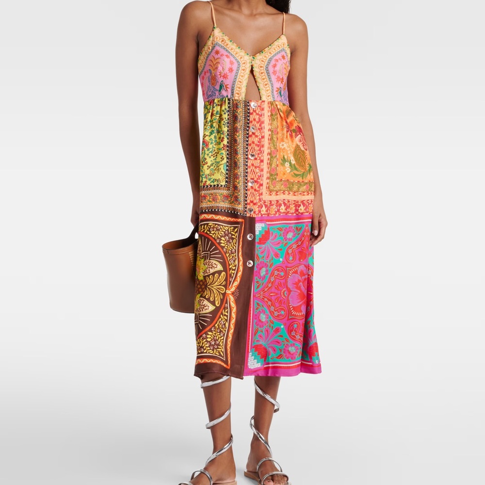 NWT Farm Rio Multicolor Scarf Dress
